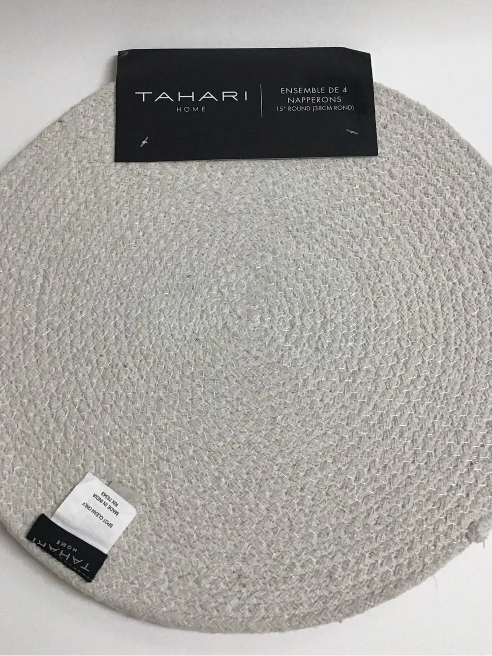 Tahari Home Skull Placemat SET OF 4 Day of Dead Halloween Sugar Skull Woven NEW